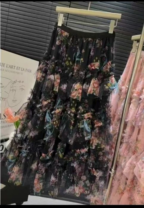 Юбка летняя с цветочным принтом