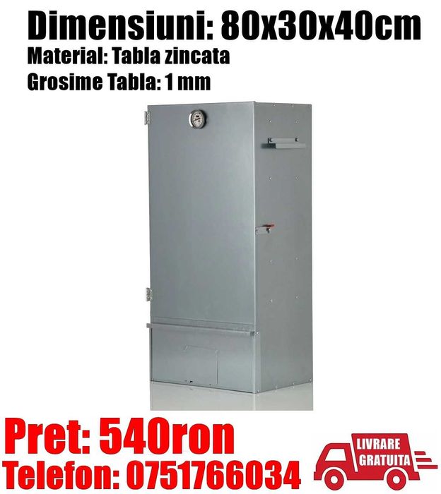 Afumatoare Carnat Carne Branza Peste Alimente Clisa 80x30x40cm BN