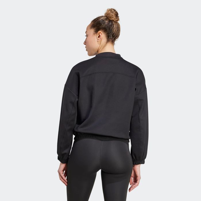 Bluză crop top fitness Adidas Negru Damă - produs resigilat Decathlon