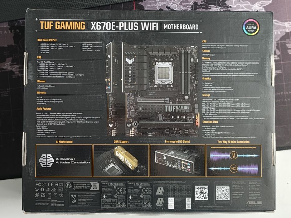 Ryzen 7950x+Asus Tuf Gaming x670e plus wifii