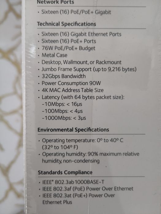 Switch Netgear GS116LP, 16 porturi poe
 237 din 2820