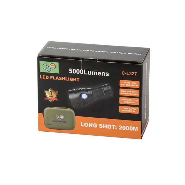 Lanternă High Power Xtreme  LED XH-P90.3 OC+COB, 4000LM/900M cu husă