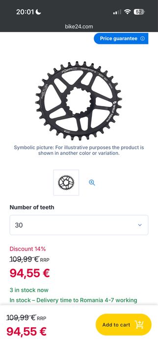 Foaie/Chainring Wolftooth PowerTrac oval 30T, Sram