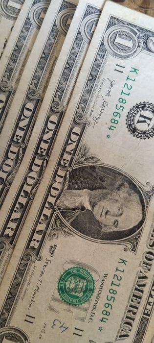 Одна долларовая купюра с звездой для коллекции