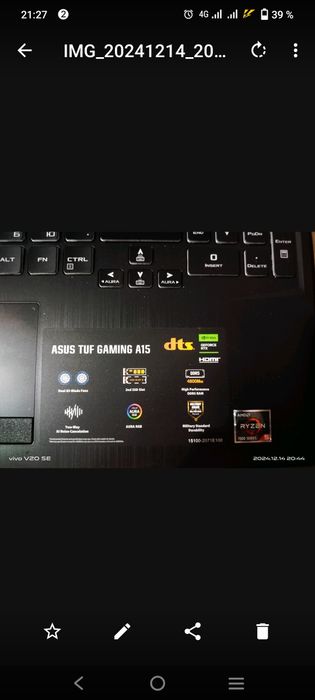 Продаю ноутбук Asus tuf gaming a15