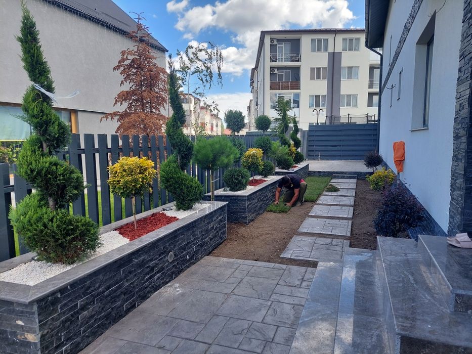 Gazon rulou ,plante ornamentale, amenajări grădini