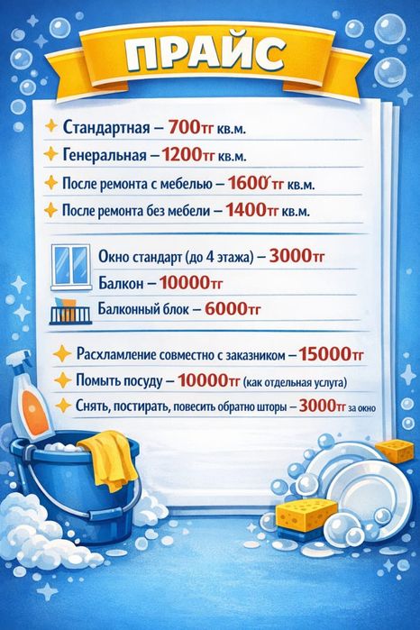Клининг уборка  и химчистка любой сложности
