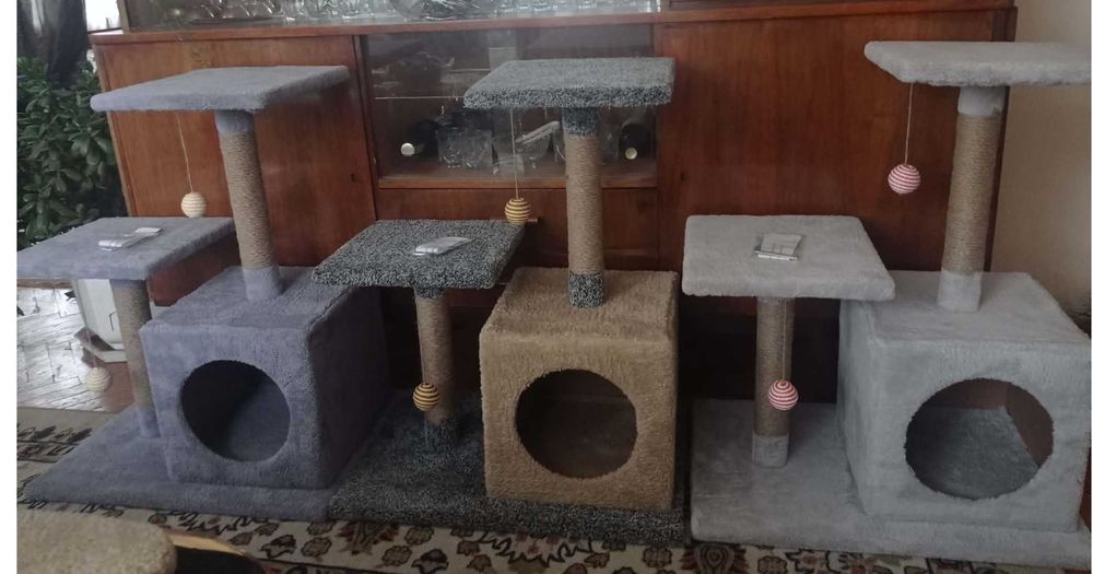 Катерушка-драскалка за котка с къщичка-ПРОМО ДОСТАВКА 4 ЕВРО