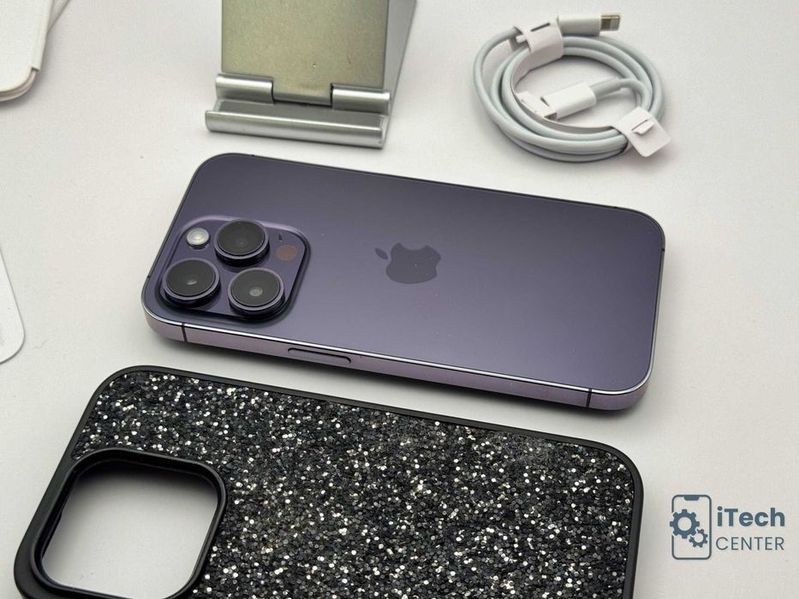 iPhone 14 Pro, 128GB, Purple, 100% батерия, КАТО НОВ, 1г. ГАРАНЦИЯ!