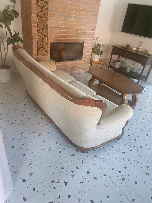 Canapea plus masa Baroc Lemn masiv