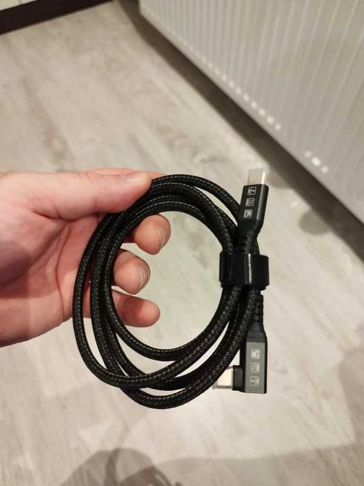 Cablu Usb‑C Yiwentec 1.2 m, 40 Gbps, 100 W, 8K, 1 capăt unghi 90°