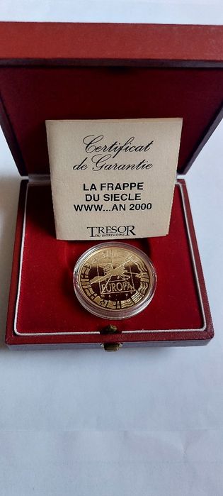 Set rar Franța 2000, monede de aur și argint. Noul mileniu, Europa.