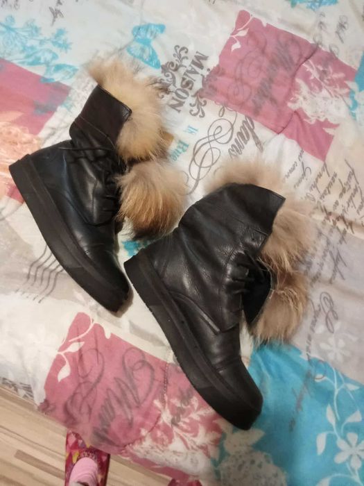 Зимни боти естествена кожа и косъм