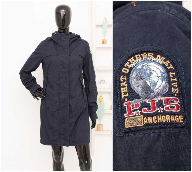 PARAJUMPERS оригинално дамско яке синьо памук windstopper тренч М