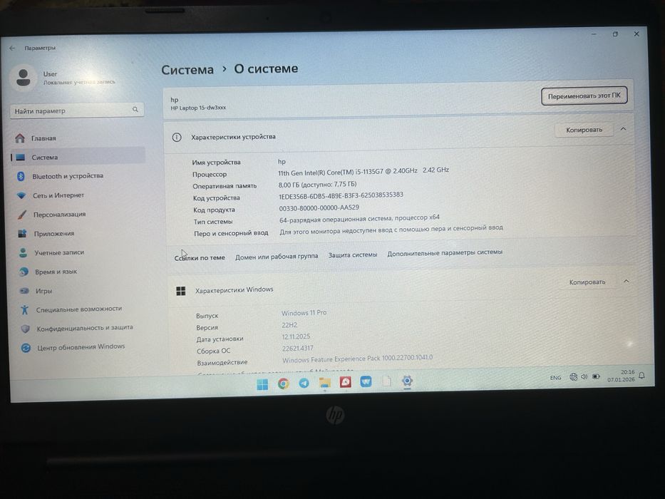 Hp core i5 holati ideal narxi arzon srochni
