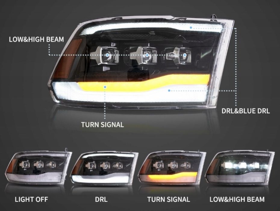 Dodge ram Full Led фарове 2009-2018