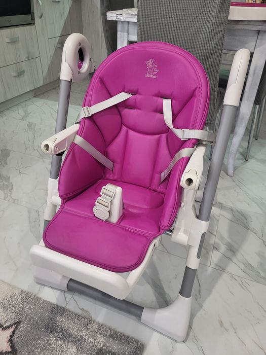 Бебешко столче за хранене Crocodile , розов