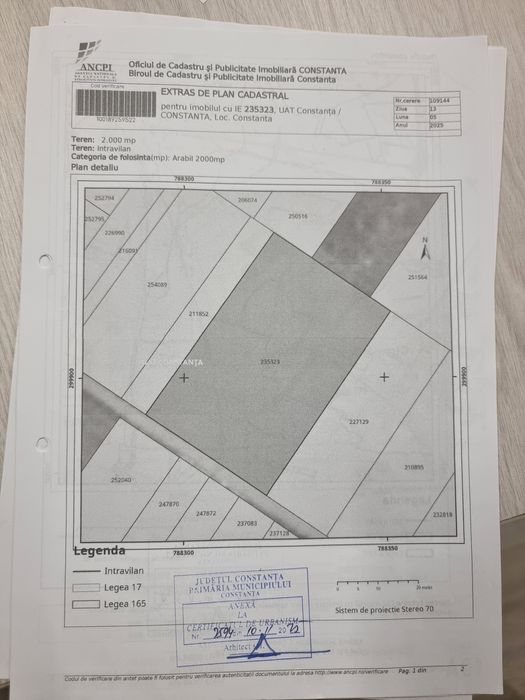 teren  2000 mp  36 metri deschidere