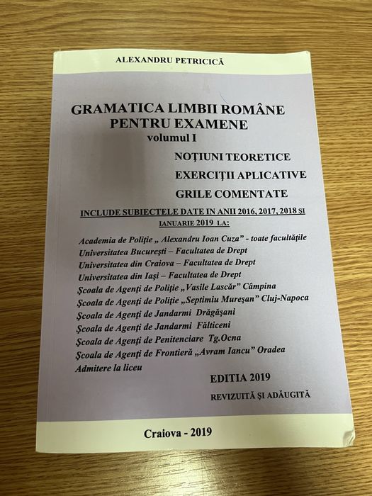 Culegere de teste grila pentru admitere la academia de politie si scol