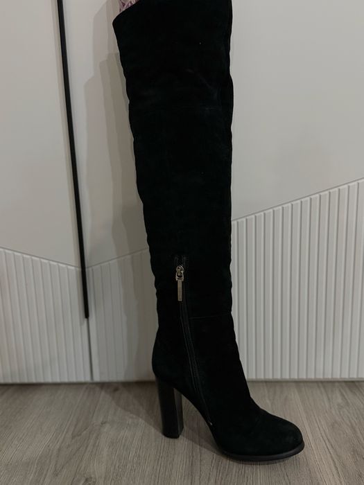 Зимние замшевые сапоги