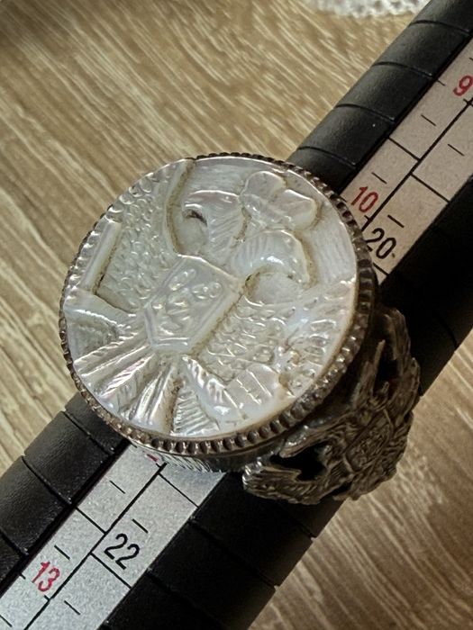 Rusia argint  cu email inel ortodox sigiliu