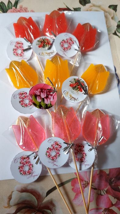 Леденцы на заказ тюльпаны