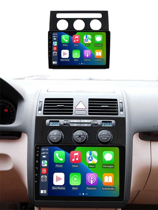 Navigatie Android 14 Vw Touran 2003 -2010 Waze CarPlay YouTube +CAMERA