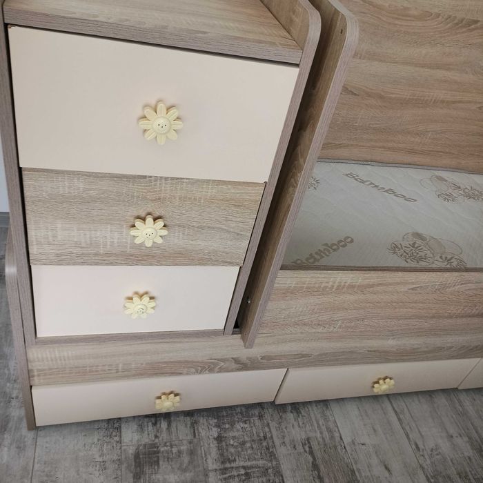 Детска дървена кошара + матрак