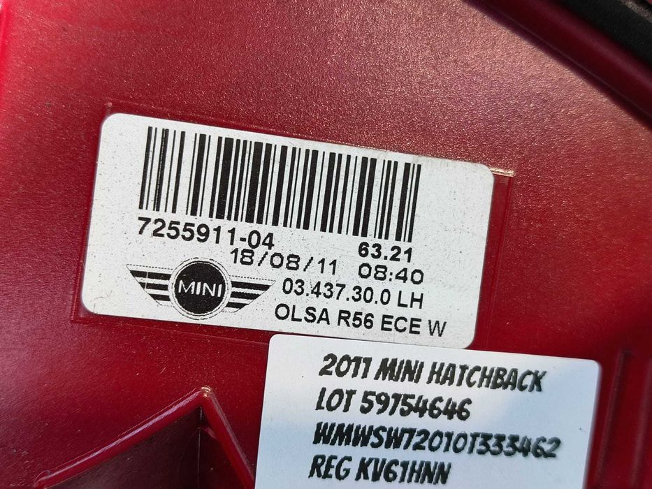 Stop aripă spate stânga Hatchback Mini One R56 2011 2.0 Diesel 135kW Cod OEM: 63217255911 (5G3)