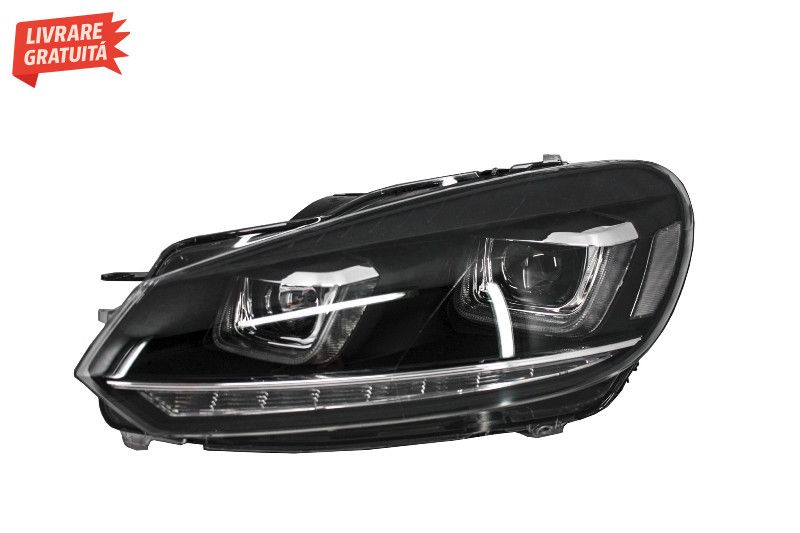 Faruri LED VW Golf 6 VI (2008-2013) Design Golf 7 3D U Design Semnal L