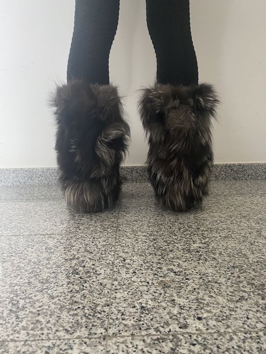 Чанта и ботуши заешки пух- естествен