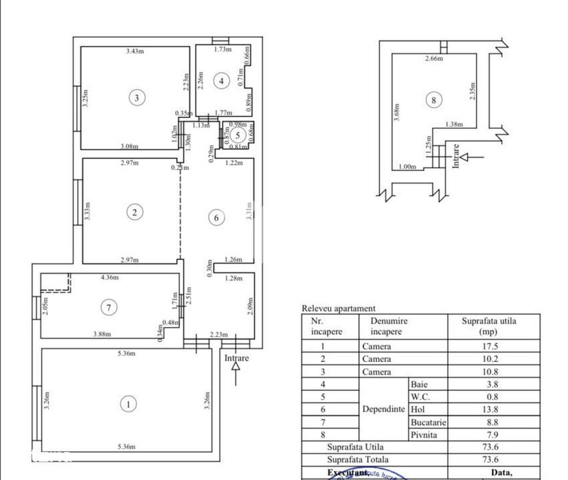 Apartament 3 camere 2 bai mobilat 66 mp si pivnita - Terezian Sibiu