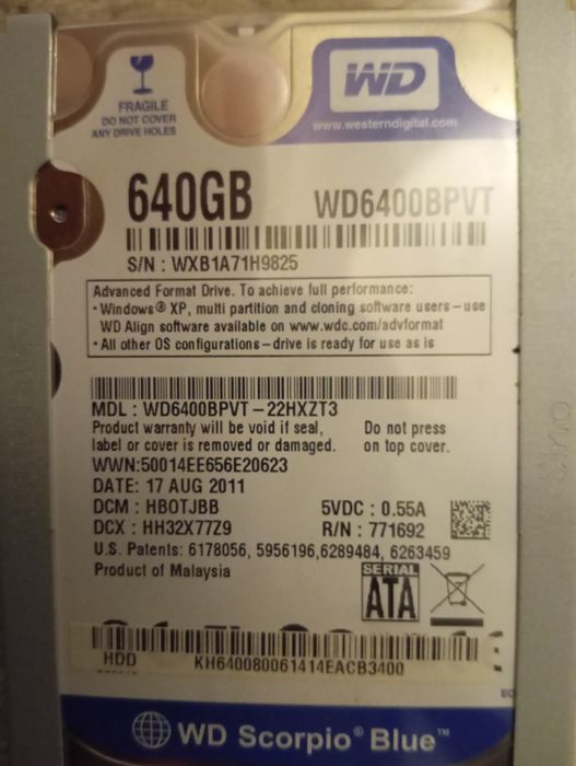 Жёсткий диск 2.5 ноутбука