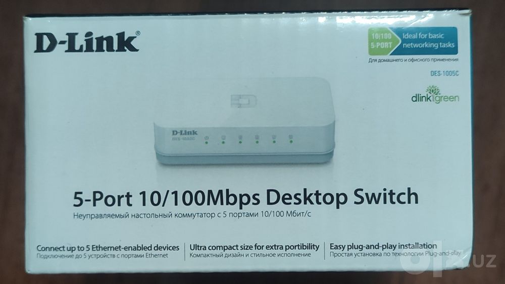 D-Link DES-1005C, сетевой коммутатор на 5 портов со скоростью до 100