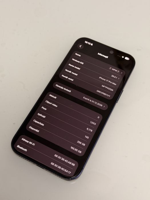 Iphone / 17 Pro Max / 256 Gb / Deep Blue / Garantie