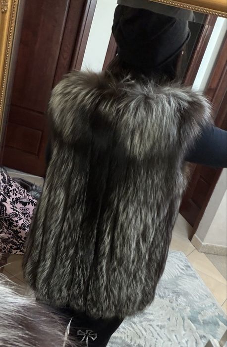 Vesta de blana de vulpe