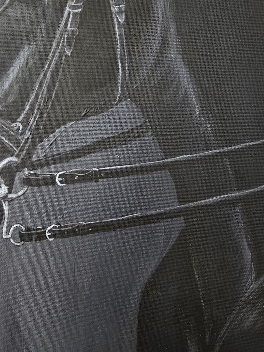 Картина,черный конь