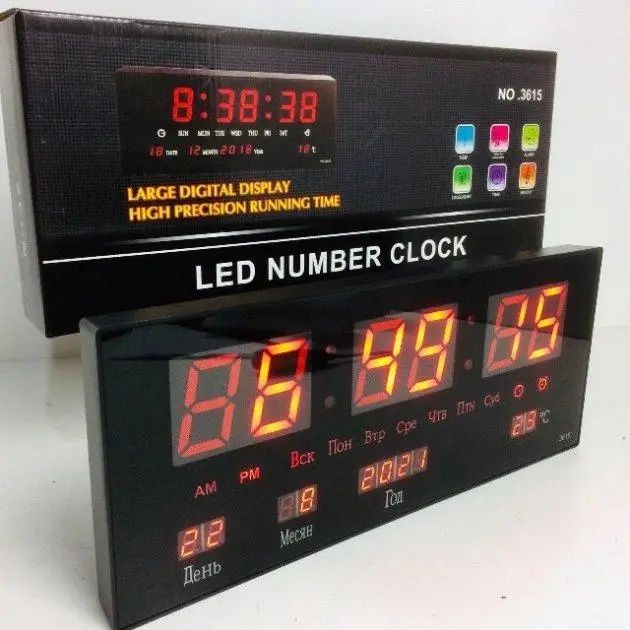 Електронные лед часы, razmer 46×22 .elektron led soat, kalentdarli