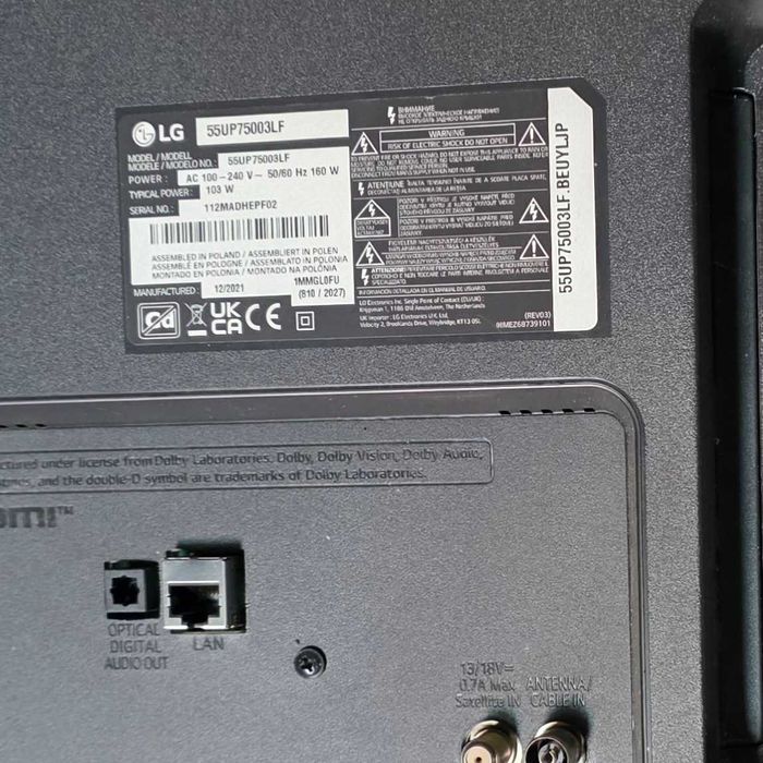 За части телевизор LG 55UP75003LF