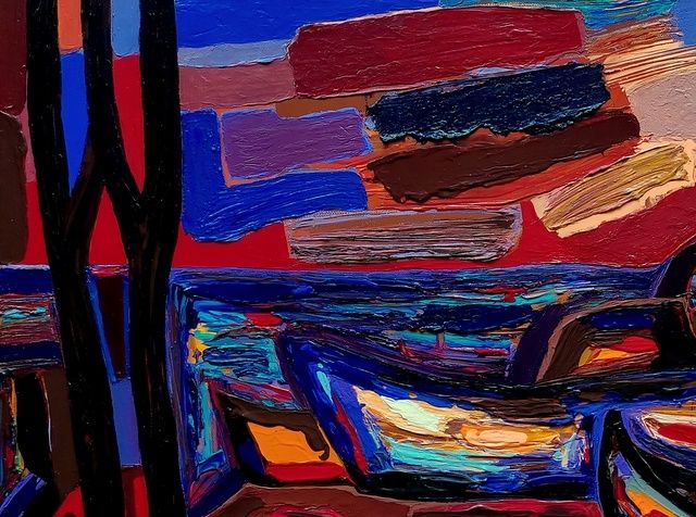 Генко Генков, живописен морски пейзаж - "Лодки"