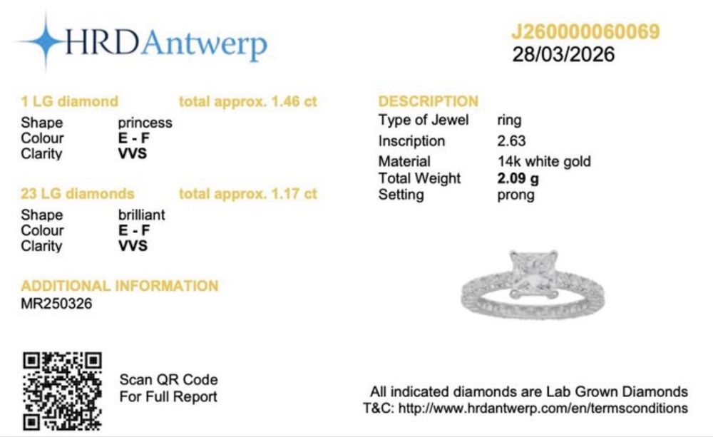 Inel logodna diamante 14k certificat
