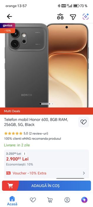 Honor 600 de vanzare,negru,nou