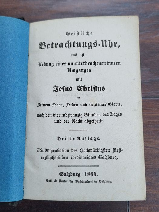 Carte de rugăciuni veche, scrisă în limba germană cu caractere gotice, datând din 1865