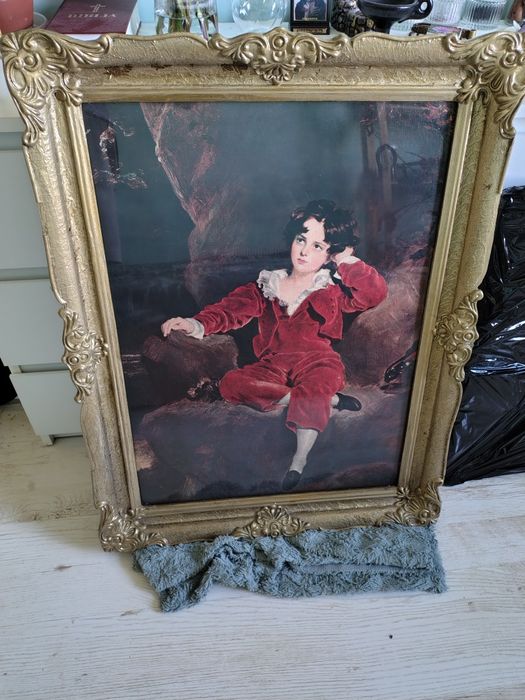 Tablou "băiatul in roșu" vechi