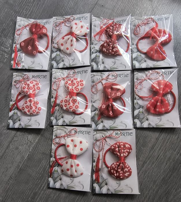 Mărțișoare handmade, elastice de păr ,1 Martie