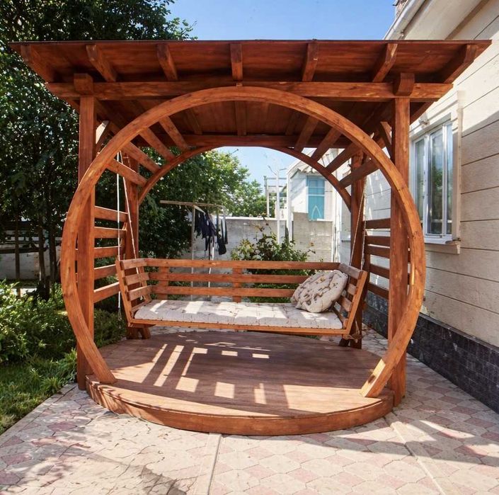 Качели, Качели садовые из дерева