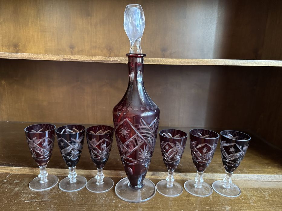Set cristal rubin