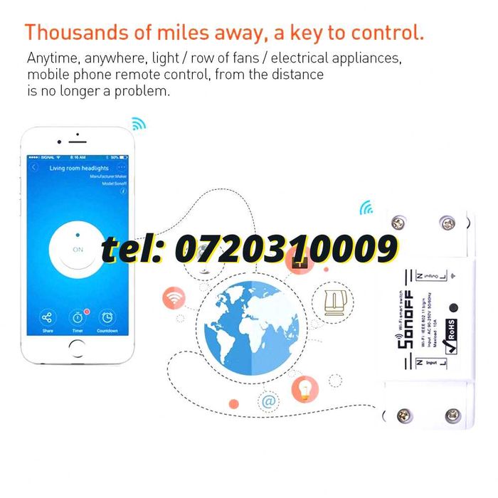 Modul Wifi Sonoff Basic Pentru Automatizari Smart Home Control Wireless Wifi Compatibile Sonoff Conform Modelului Indicat