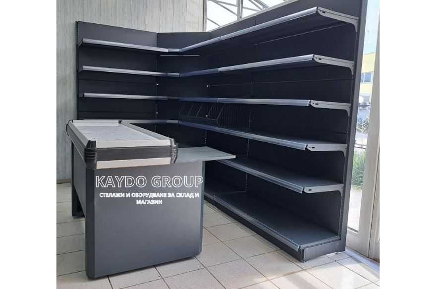 Метален крайстенен стелаж вътрешен ъгъл, R-9016 и r-7016