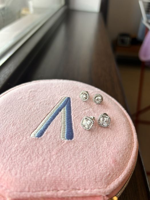 Сребърни обици с цирконий